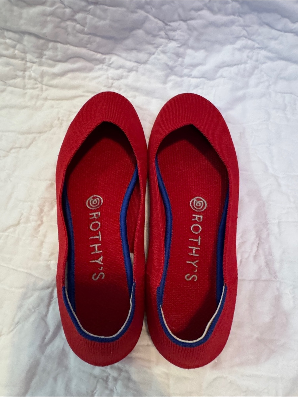 Rothy's Red Pointed-Toe Knit Slip-On Flats - Picture 2 of 6
